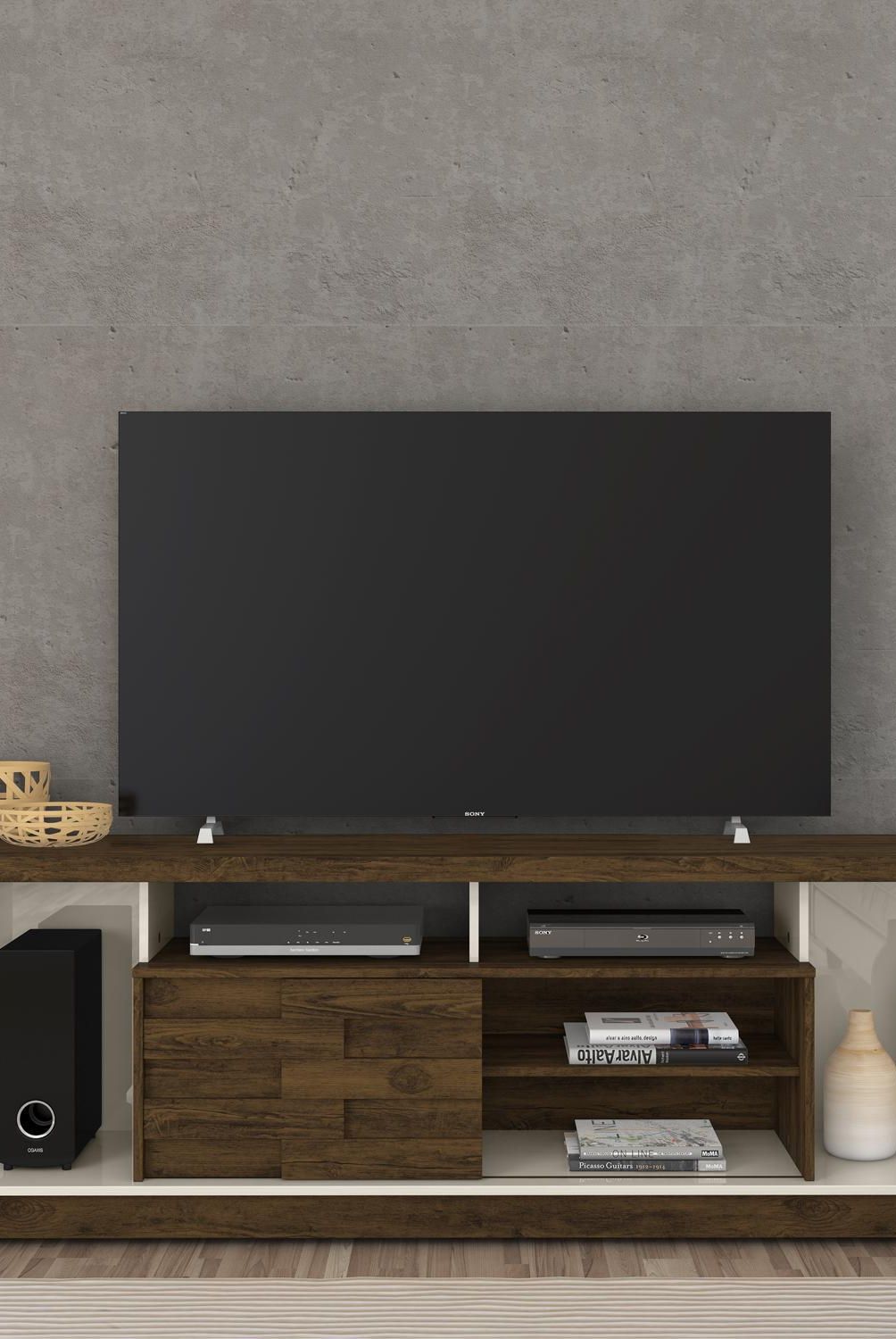 ALTAVISION - Rack Adria 63x182x39 Blanco/Café