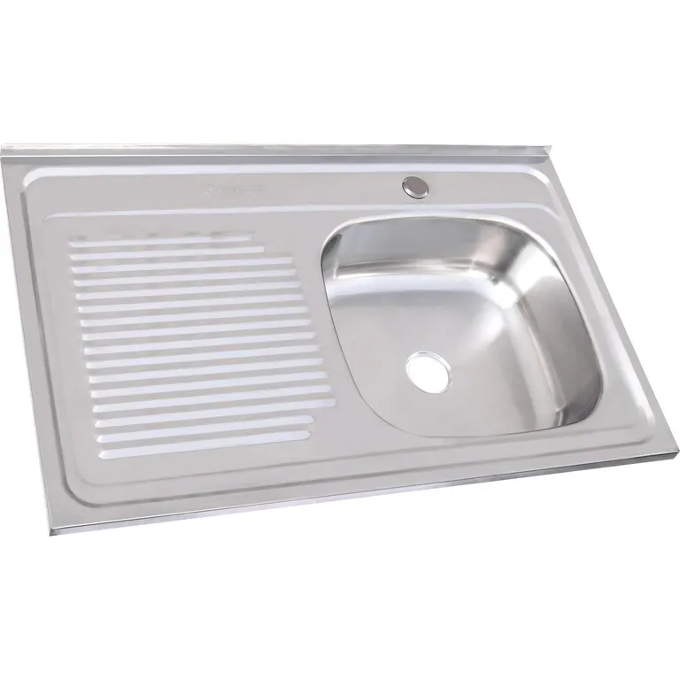 Lavaplatos Sobreponer Izquierdo 1 Cubeta(s) 80x15x50 cm Acero inoxidable
