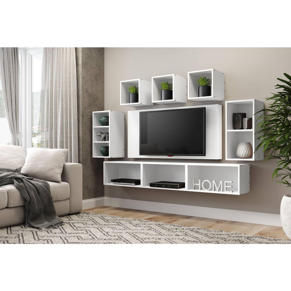 BE DESIGN - Repisa MDF 3 Nivel(es) 30x90x25 cm Blanco