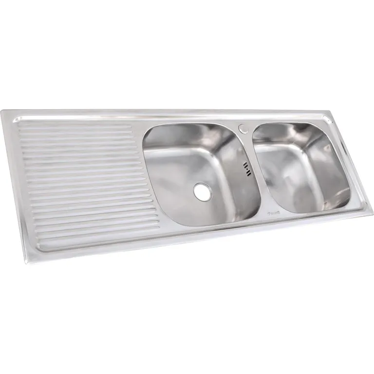 Lavaplatos Empotrado Izquierdo 2 Cubeta(s) 13x15x44 cm Acero inoxidable