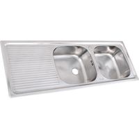 Lavaplatos Empotrado Izquierdo 2 Cubeta(s) 13x15x44 cm Acero inoxidable