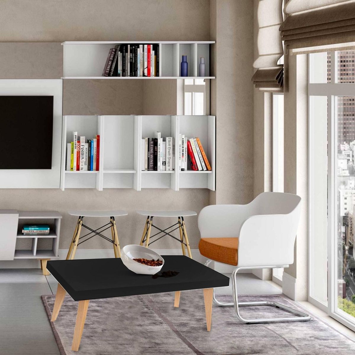 BE DESIGN - Mesa de centro 60x90x37 cm negro