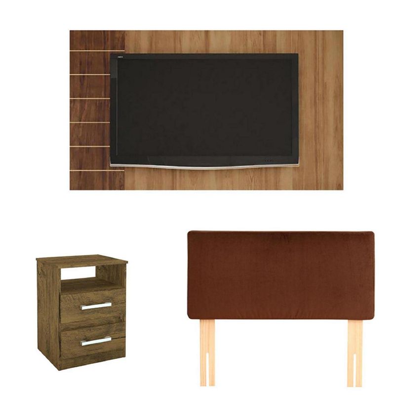 ROCH LTDA - Combo respaldo + panel tv + velador