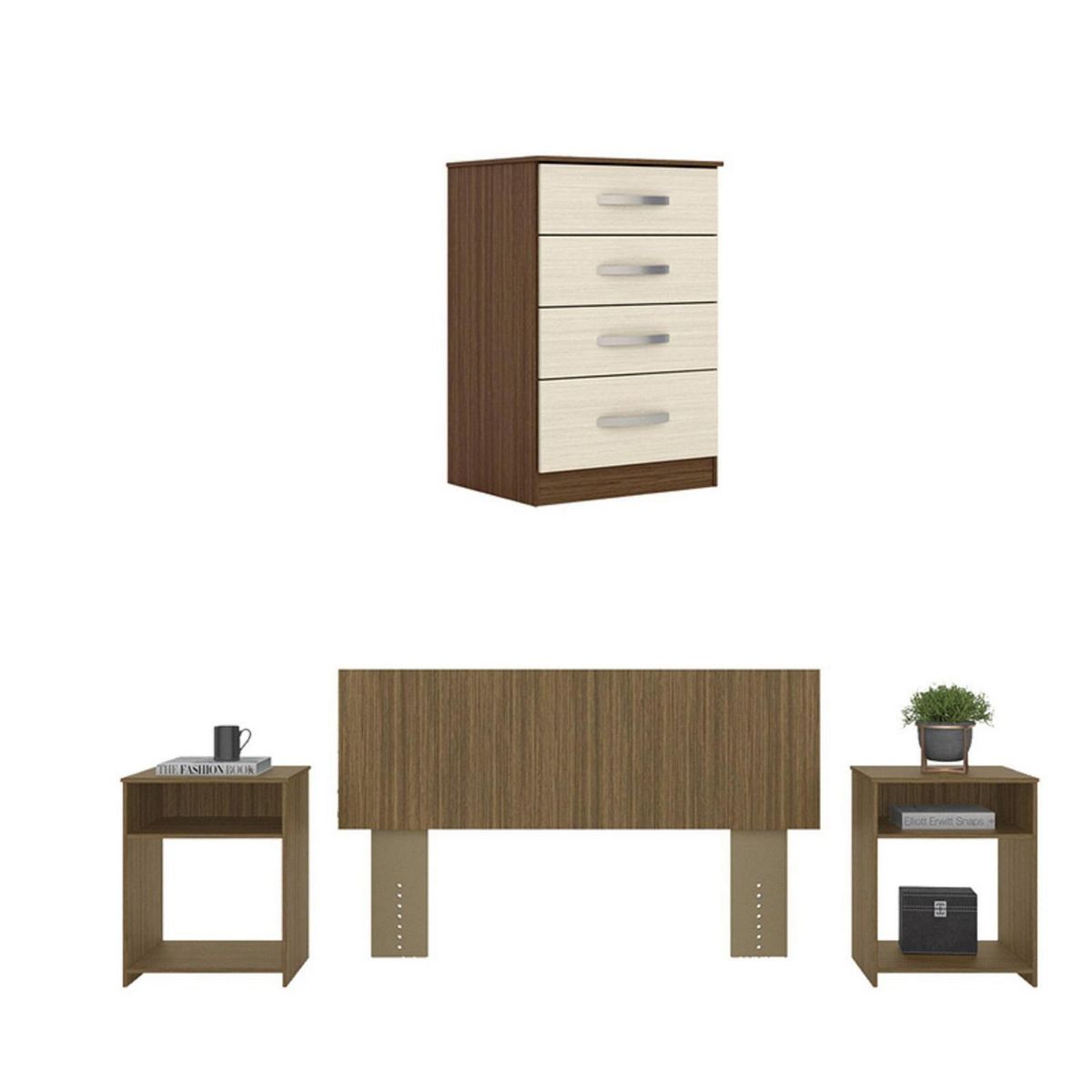 ROCH LTDA - Combo Cómoda Tarcila/Respaldo/2 Veladores