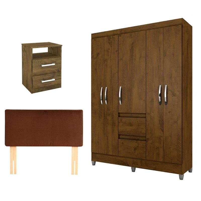 ROCH LTDA - Combo closet dakar + respaldo + velador