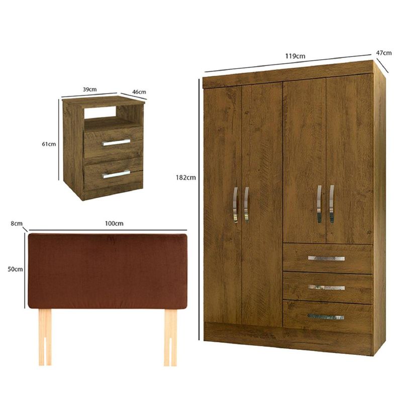 ROCH LTDA - Combo closet sino + respaldo + velador