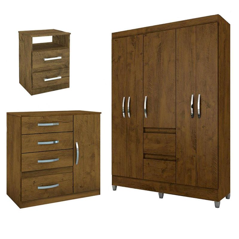 ROCH LTDA - Combo closet dakar + cómoda + velador
