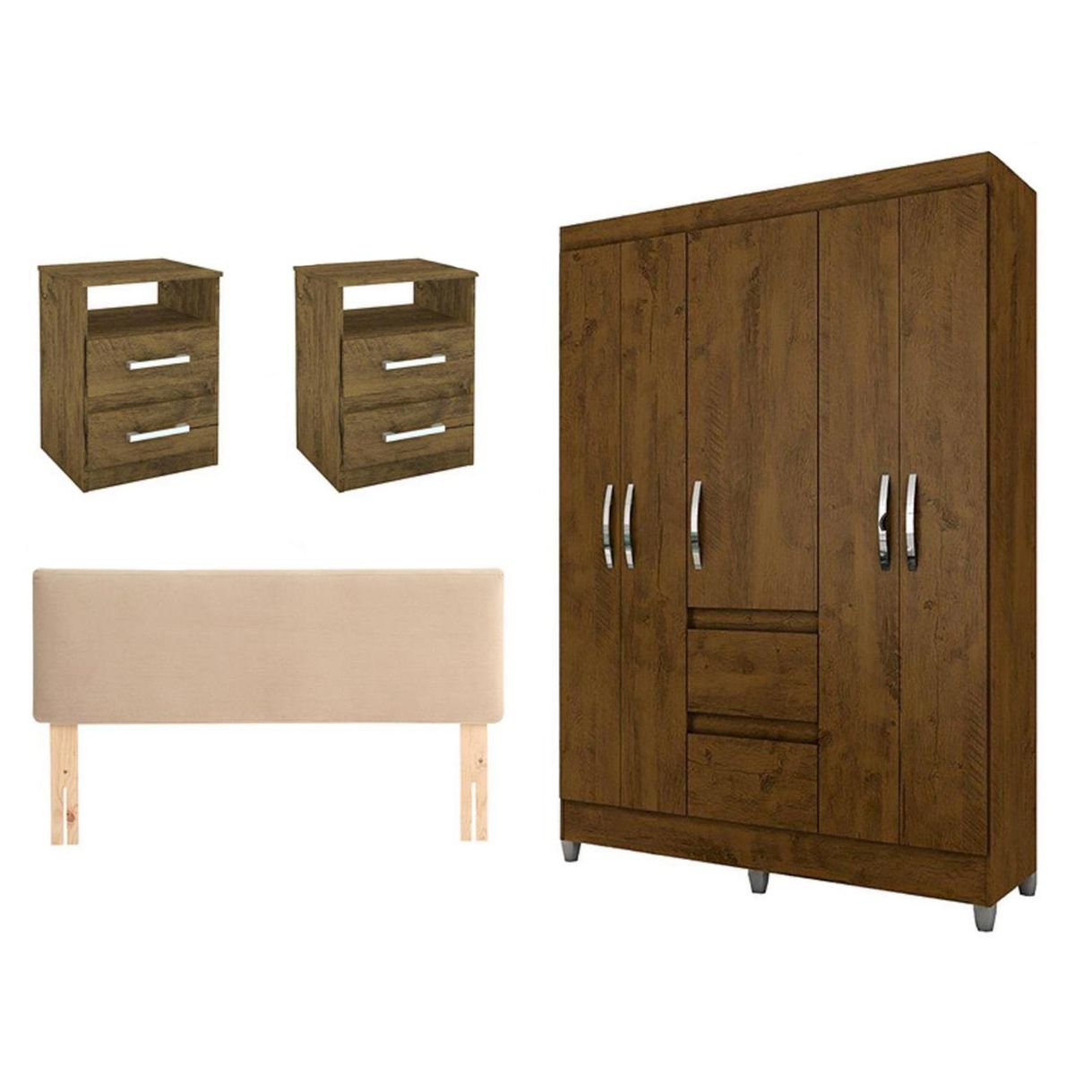 ROCH LTDA - Combo Closet + Respaldo + 2 Veladores