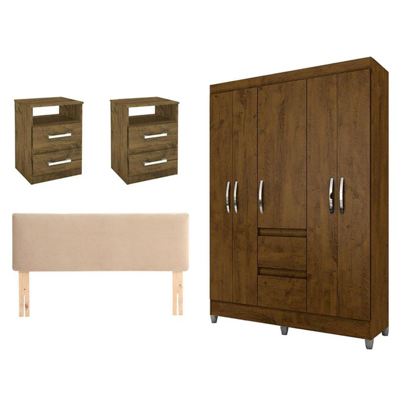 ROCH LTDA - Combo closet + respaldo + 2 veladores