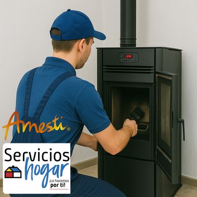 Servicio de Mantencin de calefactor a pellet  AMESTI en casa de 1 piso