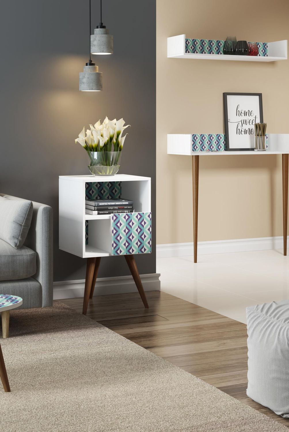 BE DESIGN - Mesa 35x40x71 cm blanco