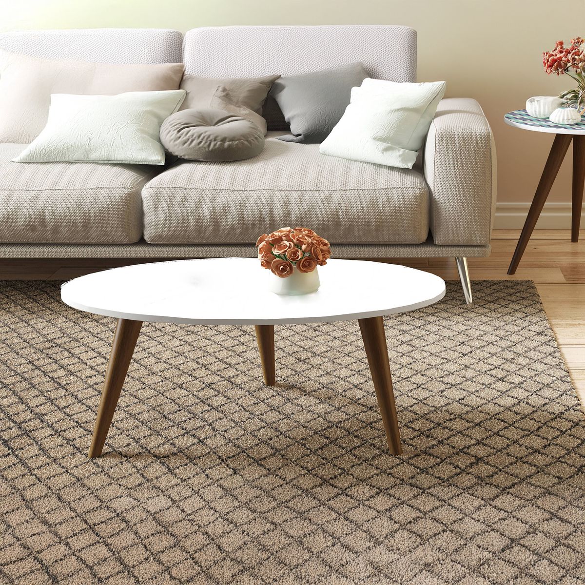 BE DESIGN - Mesa 35x70x31 cm blanco