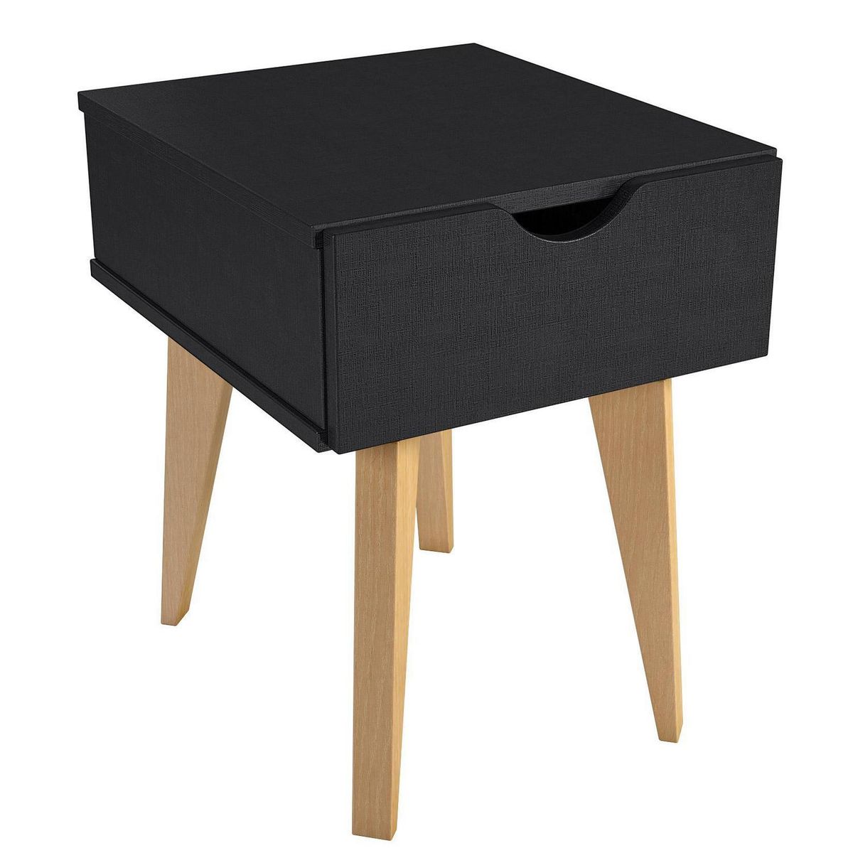 BE DESIGN - Velador 1 Cajón 35x46,5x40 cm Negro