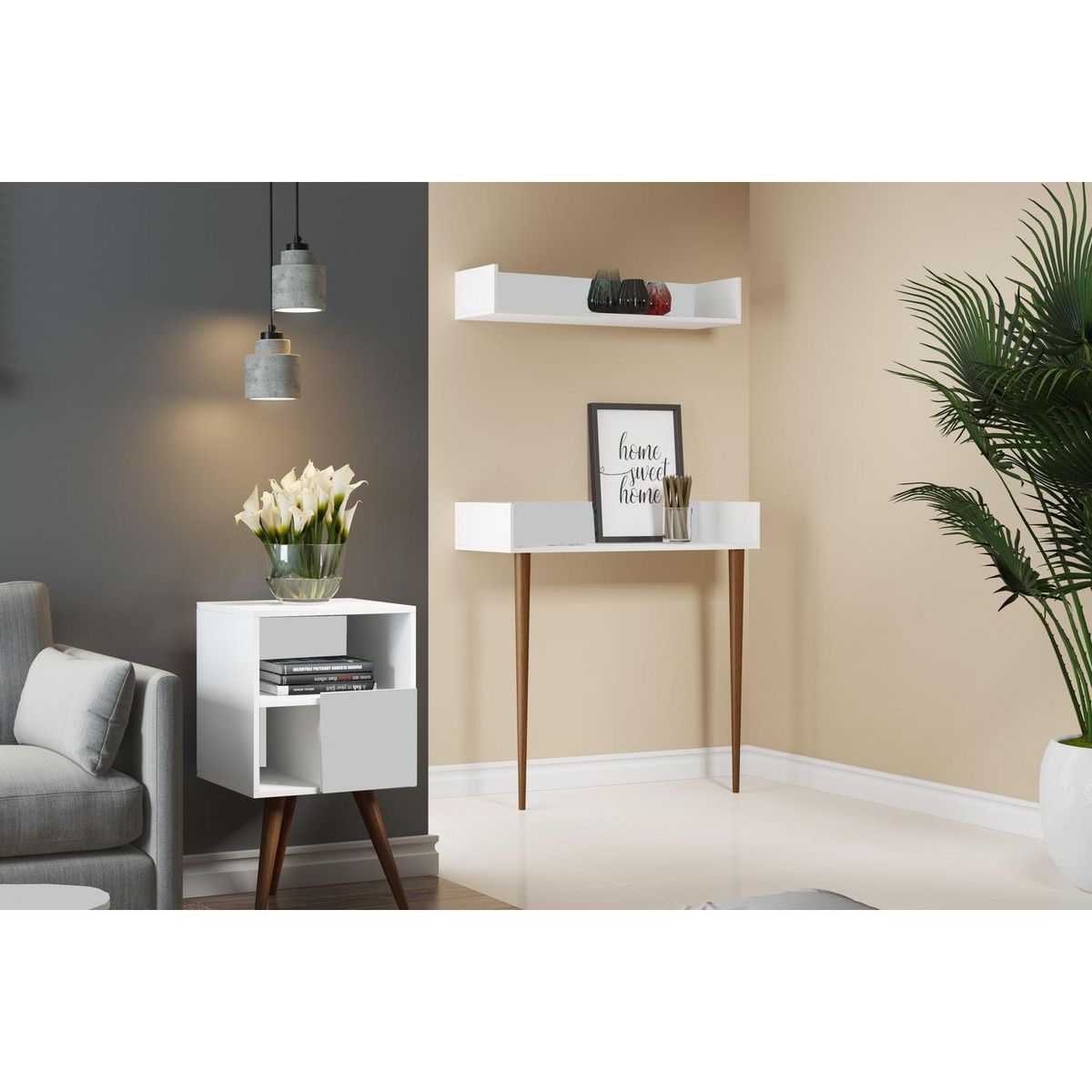 BE DESIGN - Repisa MDF 1 Nivel(es) 95x15x25 cm Blanco