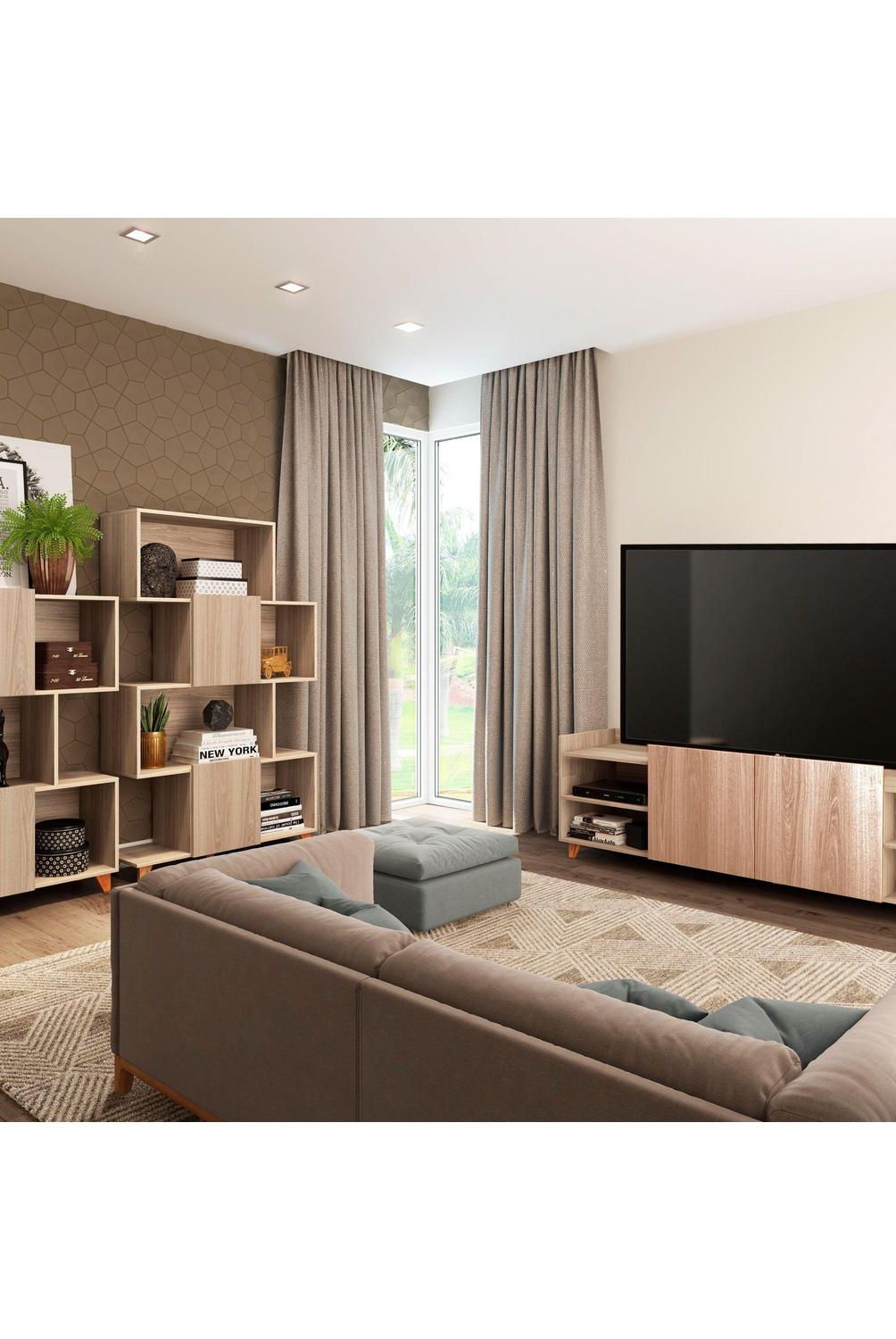 BE DESIGN - Rack TV 50" 180x53x46 cm beige