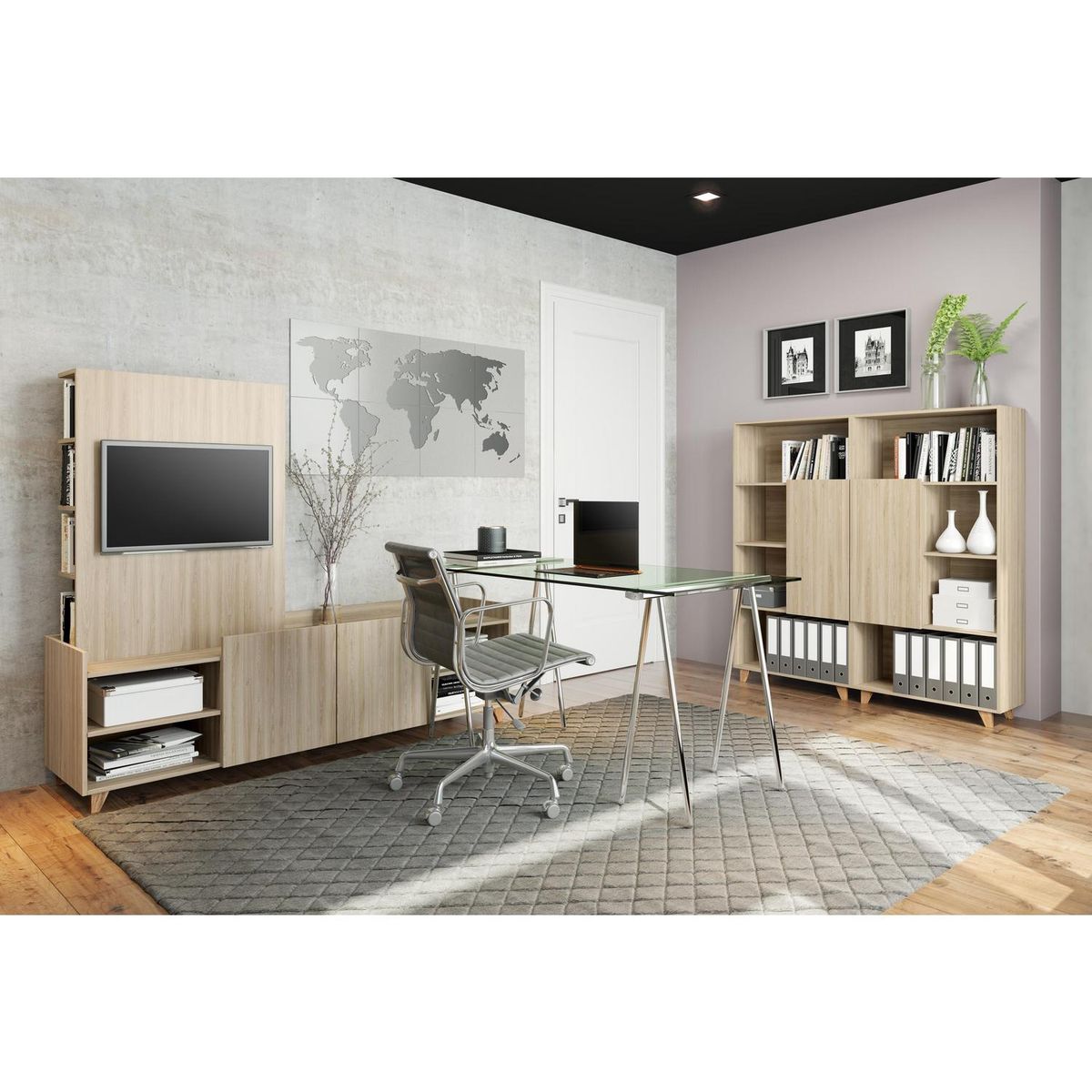 BE DESIGN - Rack TV 32" 180x137x46 cm beige