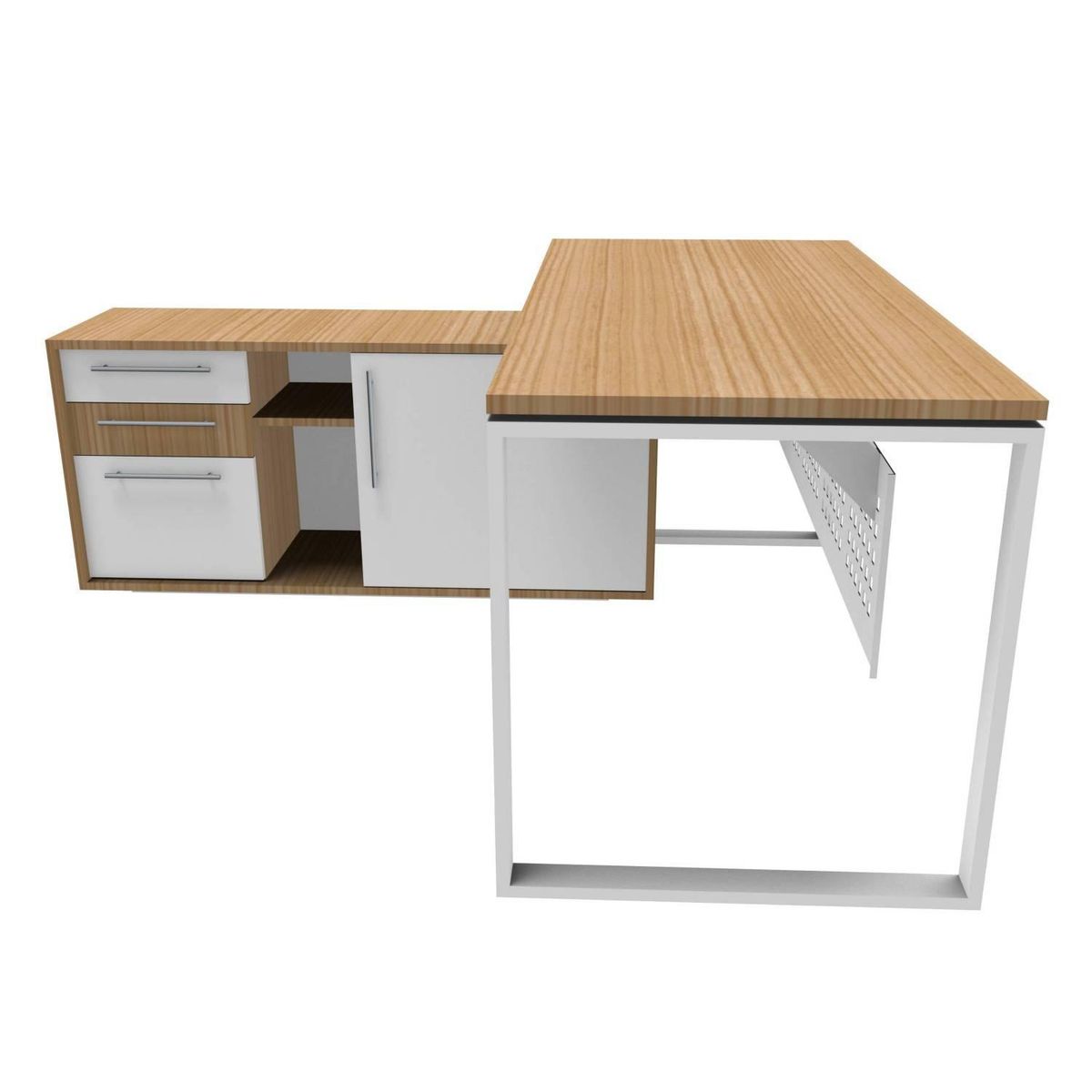 BASFLEX - Escritorio Bench Coigue/blanco 150x75x60 cm