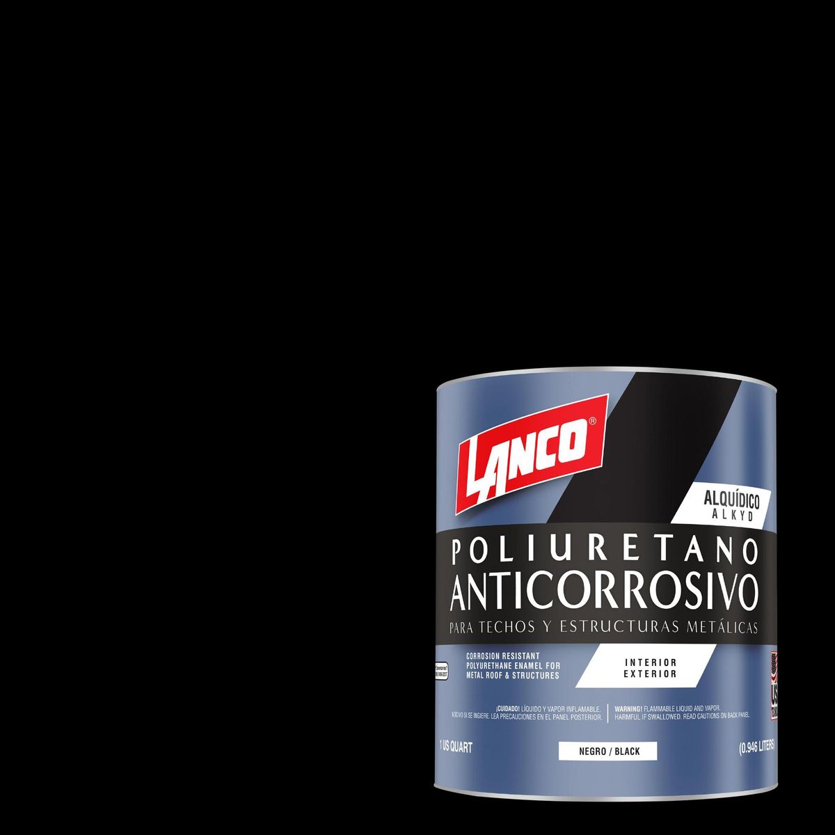 LANCO - Anticorrosivo Techos y Estructuras Metálicas Tarro 0.25 galón(es) Mate Negro