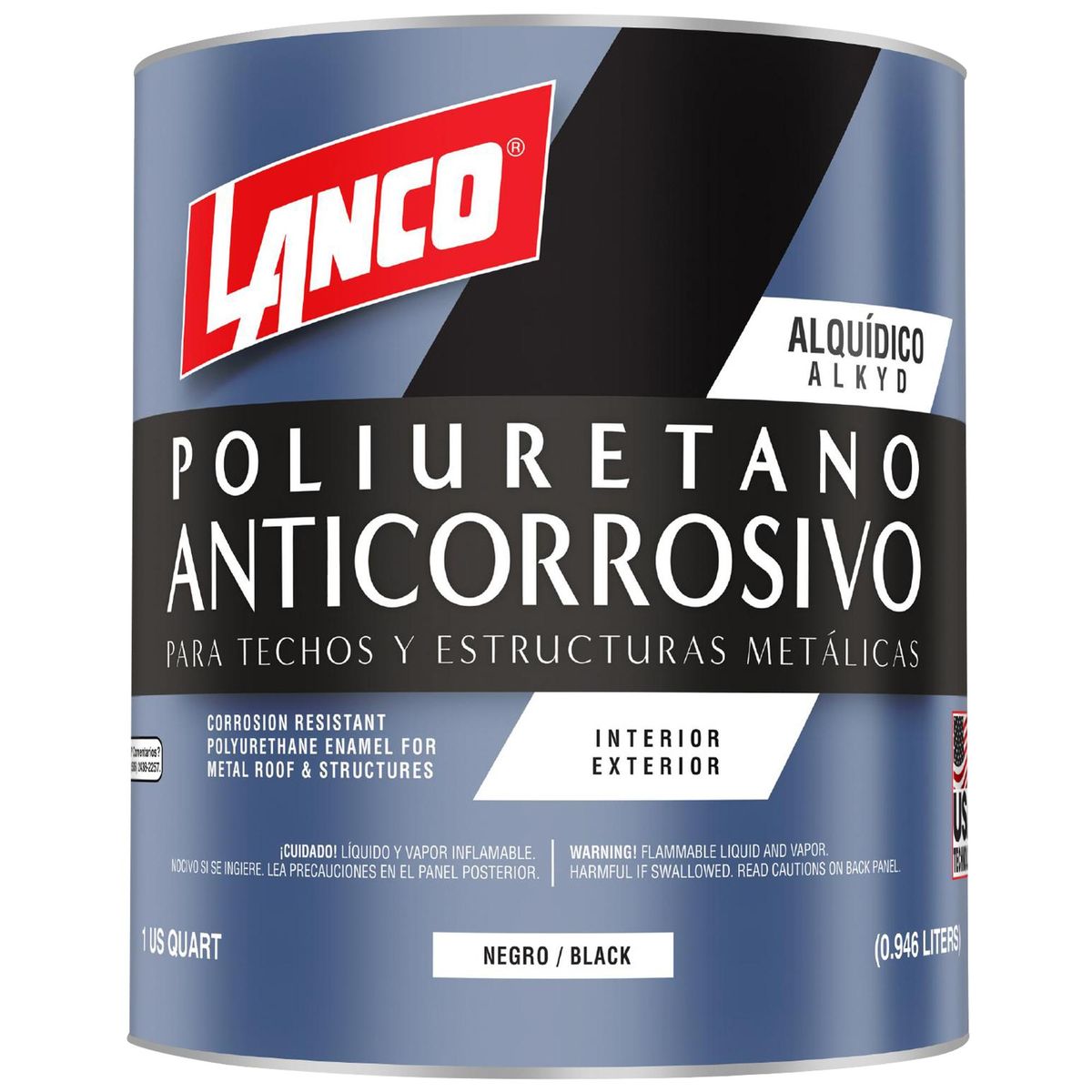 LANCO - Anticorrosivo Techos y Estructuras Metálicas Tarro 0.25 galón(es) Mate Negro