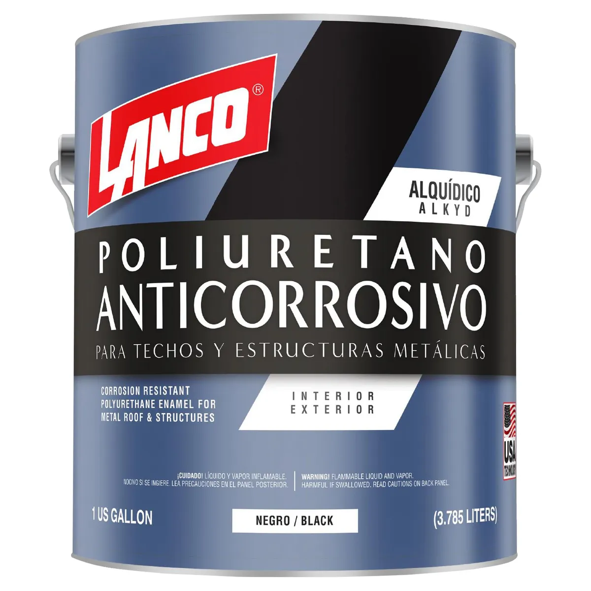 LANCO - Anticorrosivo Techos y Estructuras Metálicas Lata 1 galón(es) Mate Negro