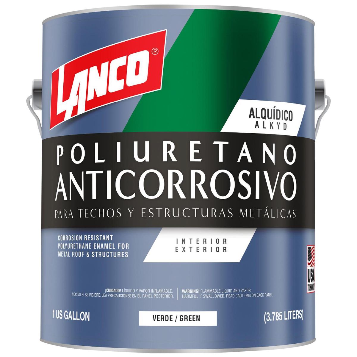 LANCO - Anticorrosivo Techos y Estructuras Metálicas Lata 1 galón(es) Mate Verde