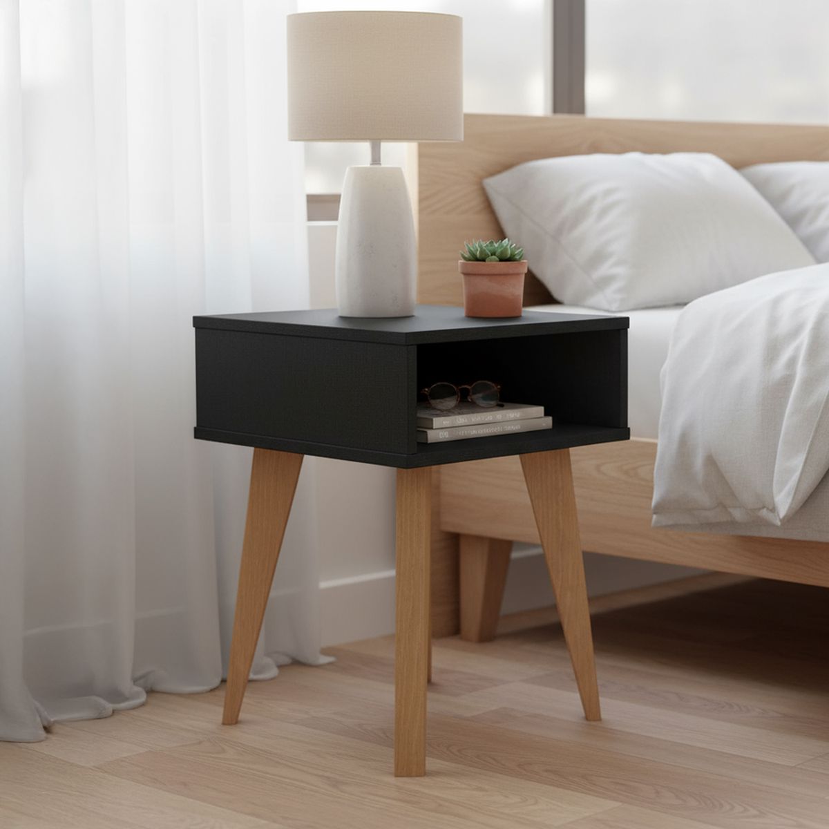 BE DESIGN - Velador Azaleia 35x46,5x40 cm Negro