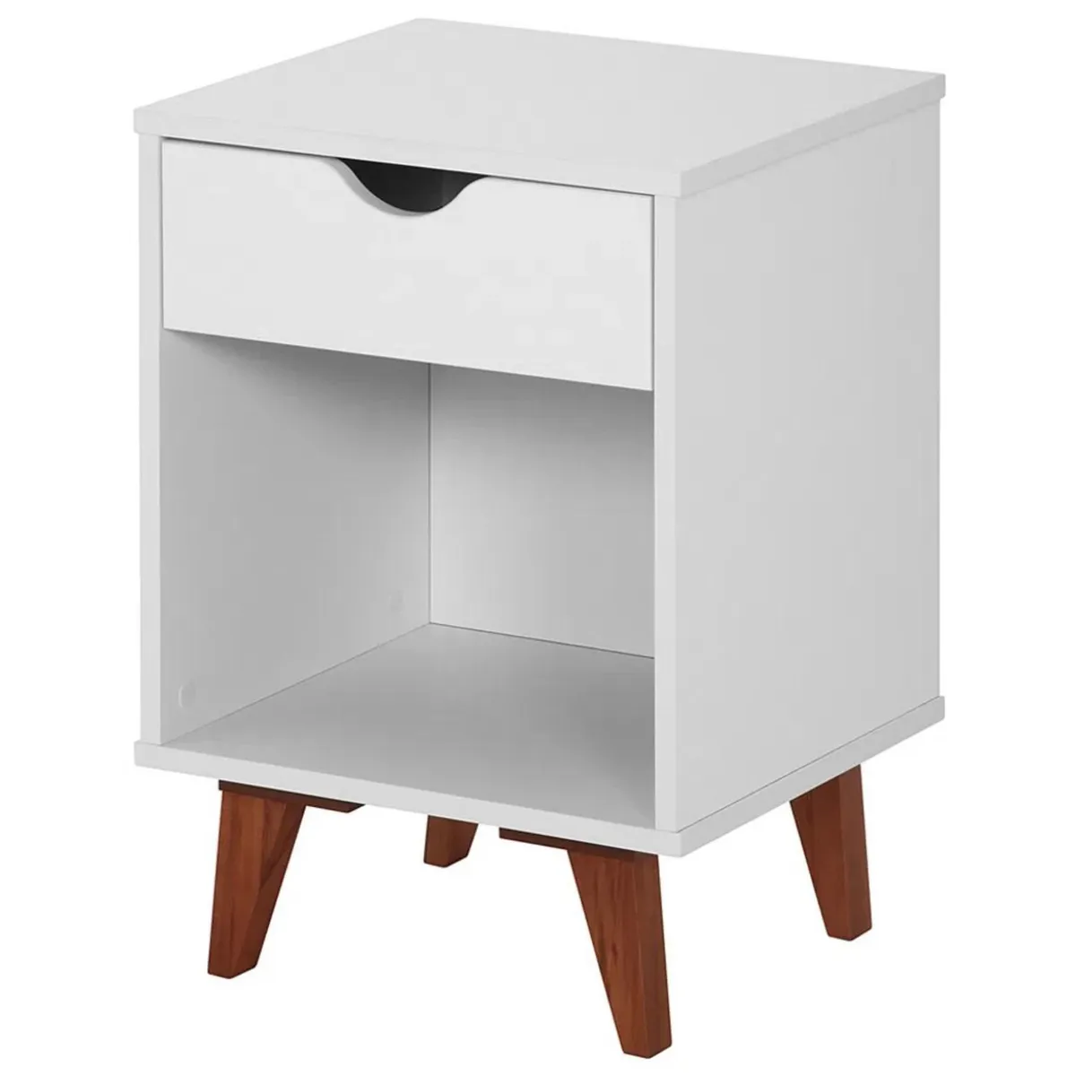 BE DESIGN - Velador 1 Cajón 40x55x35 cm Blanco