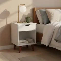 BE DESIGN - Velador 1 Cajón 40x55x35 cm Blanco