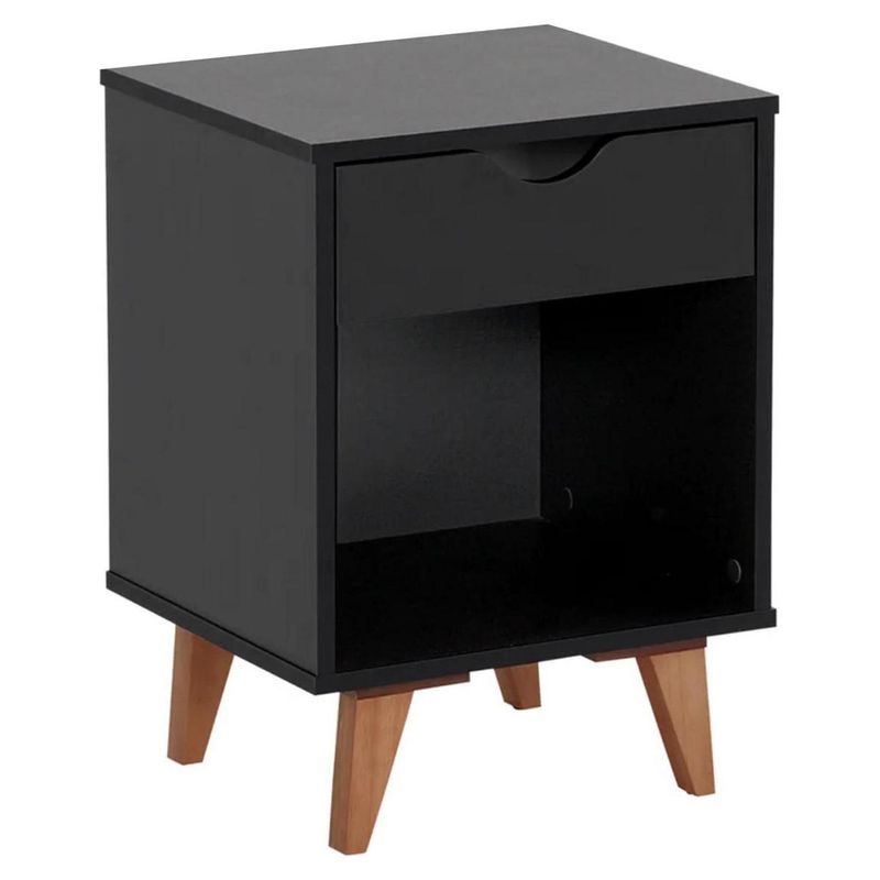 BE DESIGN - Velador 1 Cajón 40x55x35 cm Negro