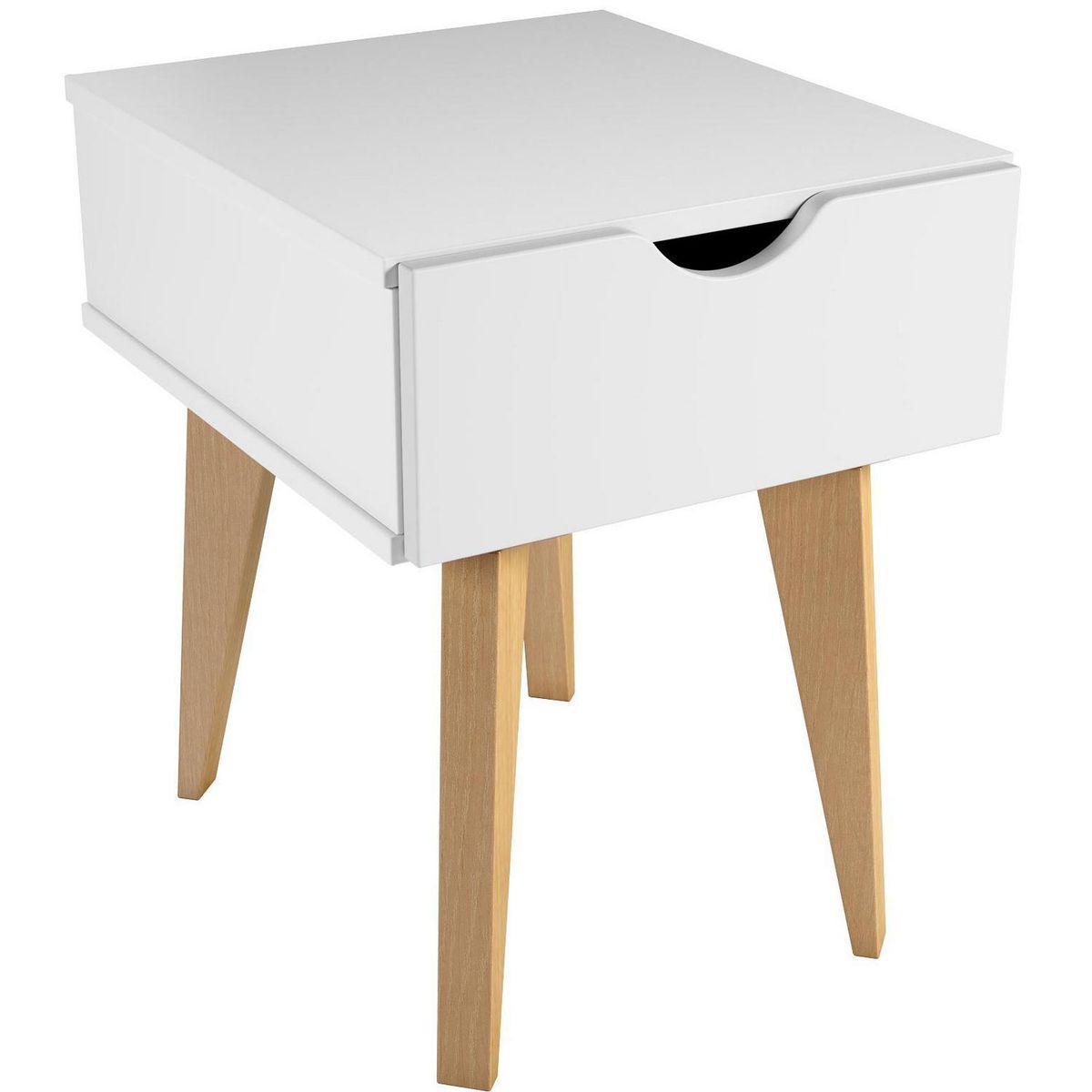 BE DESIGN - Velador 1 Cajón 35x46,5x40 cm Blanco