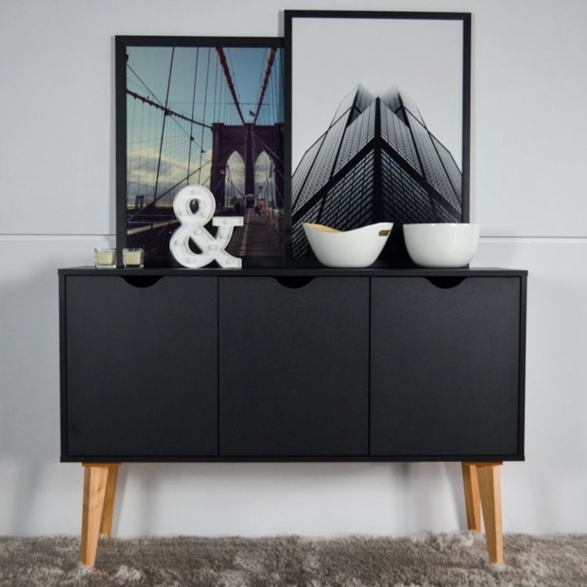BE DESIGN - Arrimo 35x120x81 cm negro