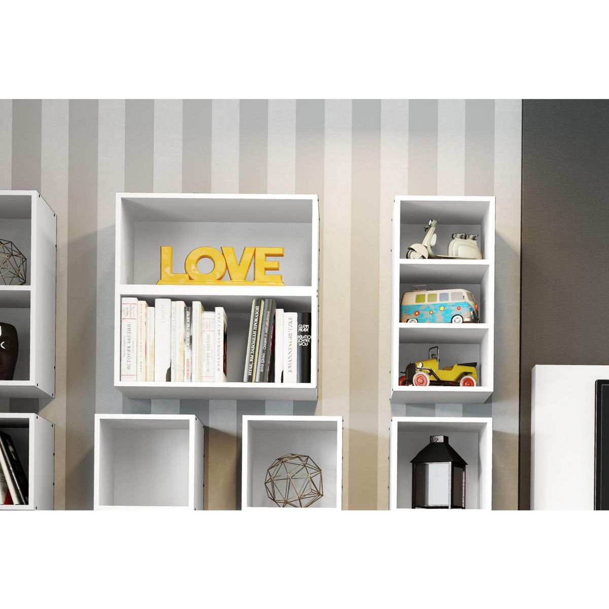 BE DESIGN - Repisa MDF 1 Nivel(es) 45x28x25 cm Blanco