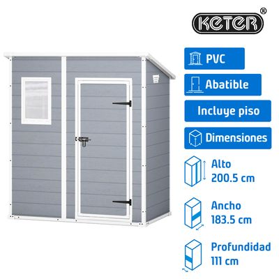 Imagen 2 del producto Bodega de Jardín Premium Manor Gris; Blanco 200.5x183.5x111 cm