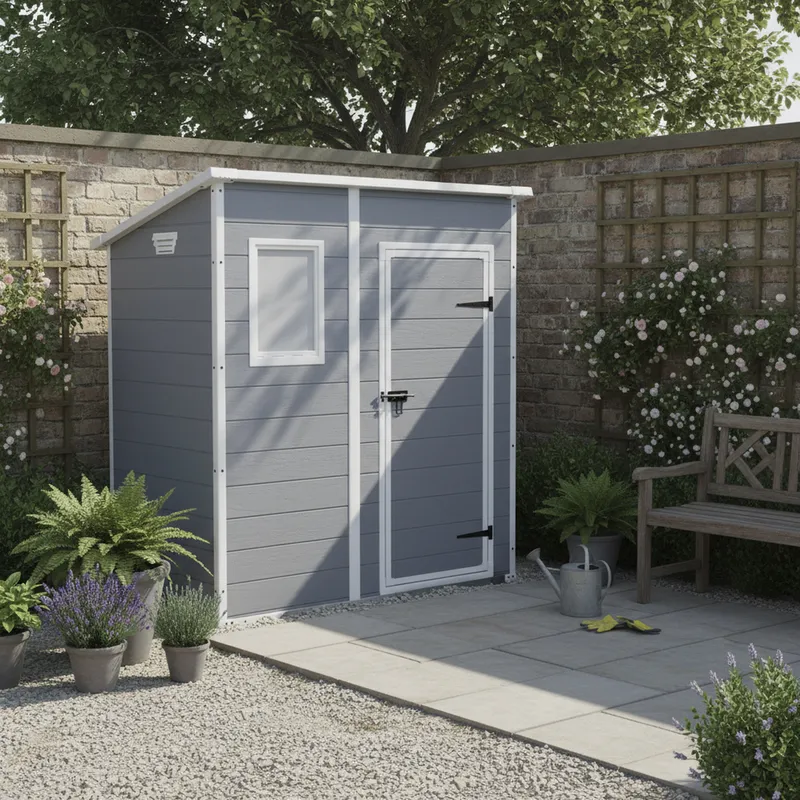 KETER - Caseta Manor Gris; Blanco 200.5x183.5x111 cm