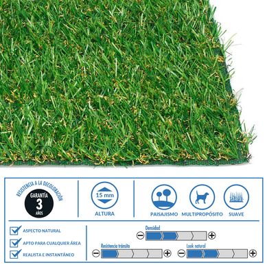 Alfombra Pasto Sinttico 15 mm 1x4 m