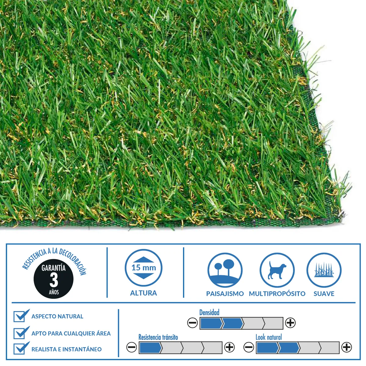 JUST HOME COLLECTION - Pasto Sintético 15 mm 1x4 m