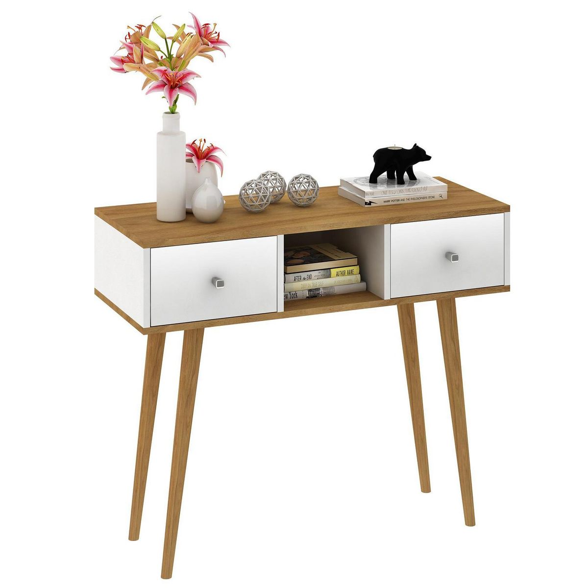 MOBILFRANK - Arrimo retro 90x77x36 cm blanco-café