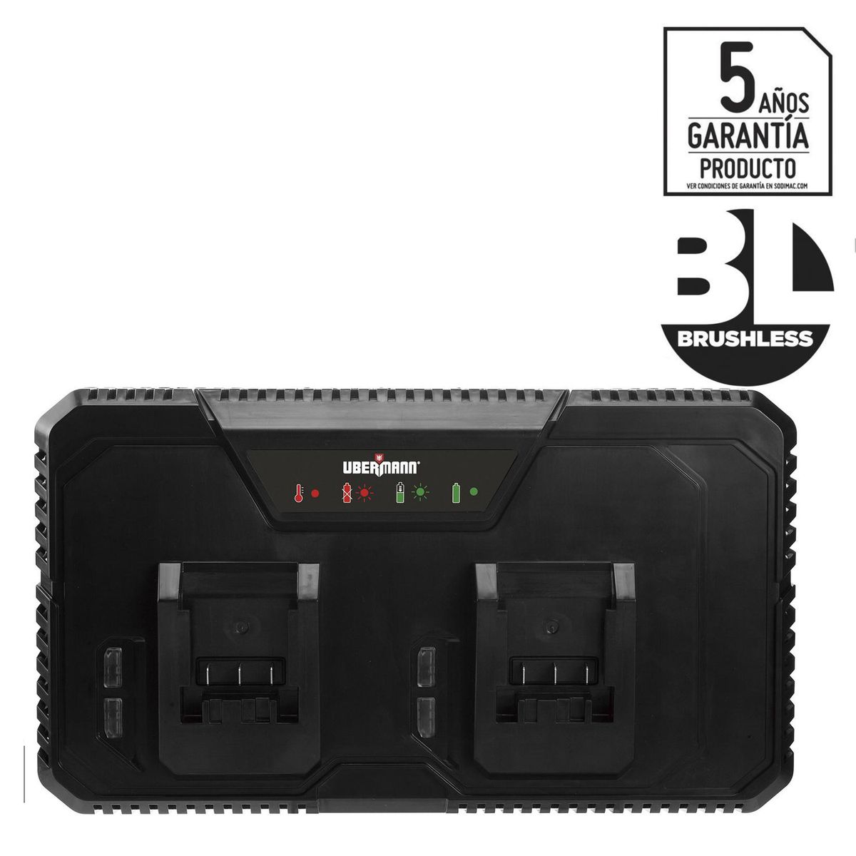 UBERMANN - Cargador Doble de Batería 20V - Generación Brushless