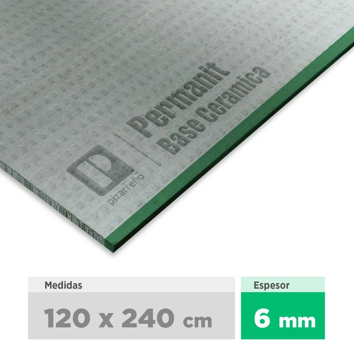 PIZARREÑO CEDRAL - Plancha Fibrocemento Permanit Base Ceramica 6 mm 120x240 cm 