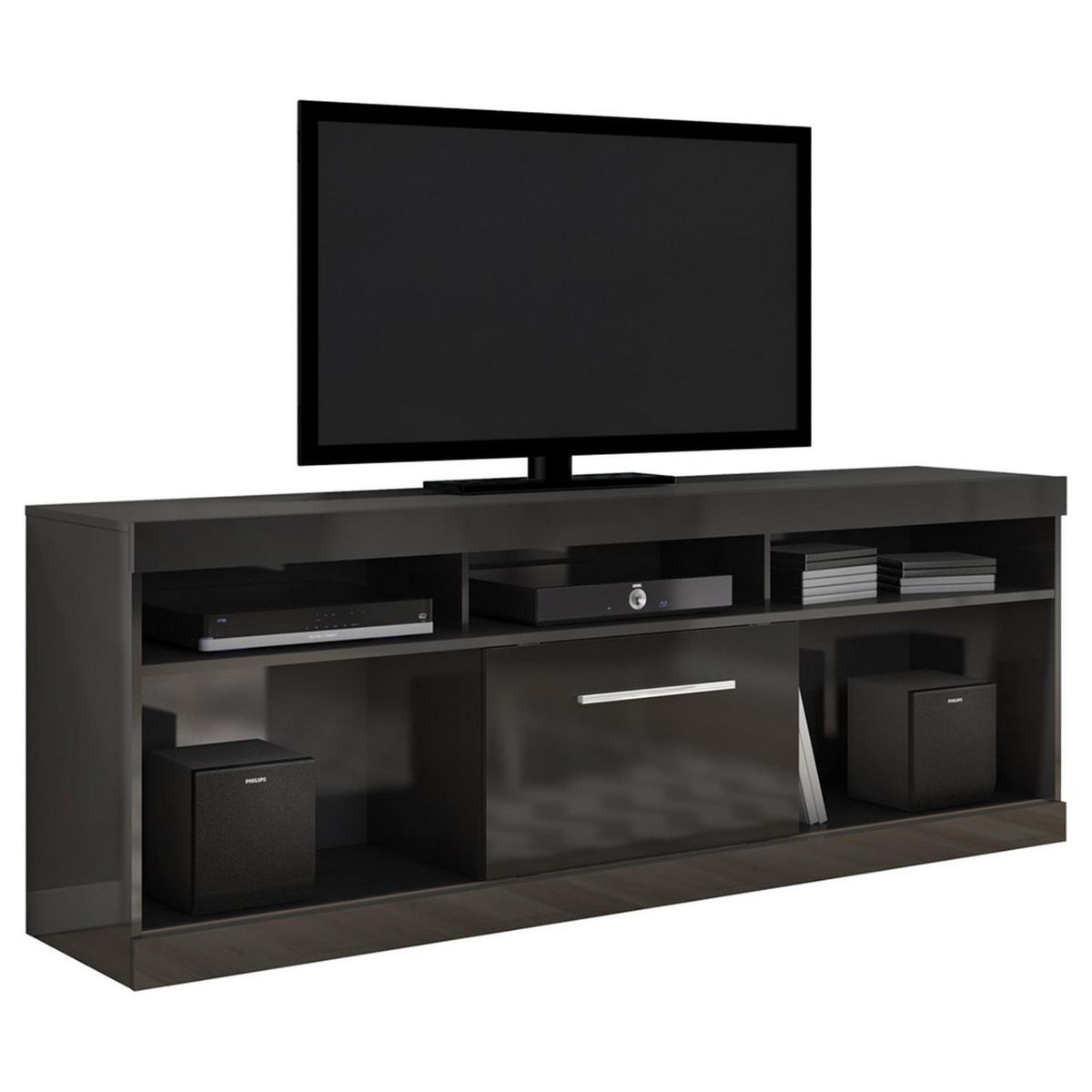 VEKKAHOME - Rack Barcelos Negro 180.5x67x35 cm