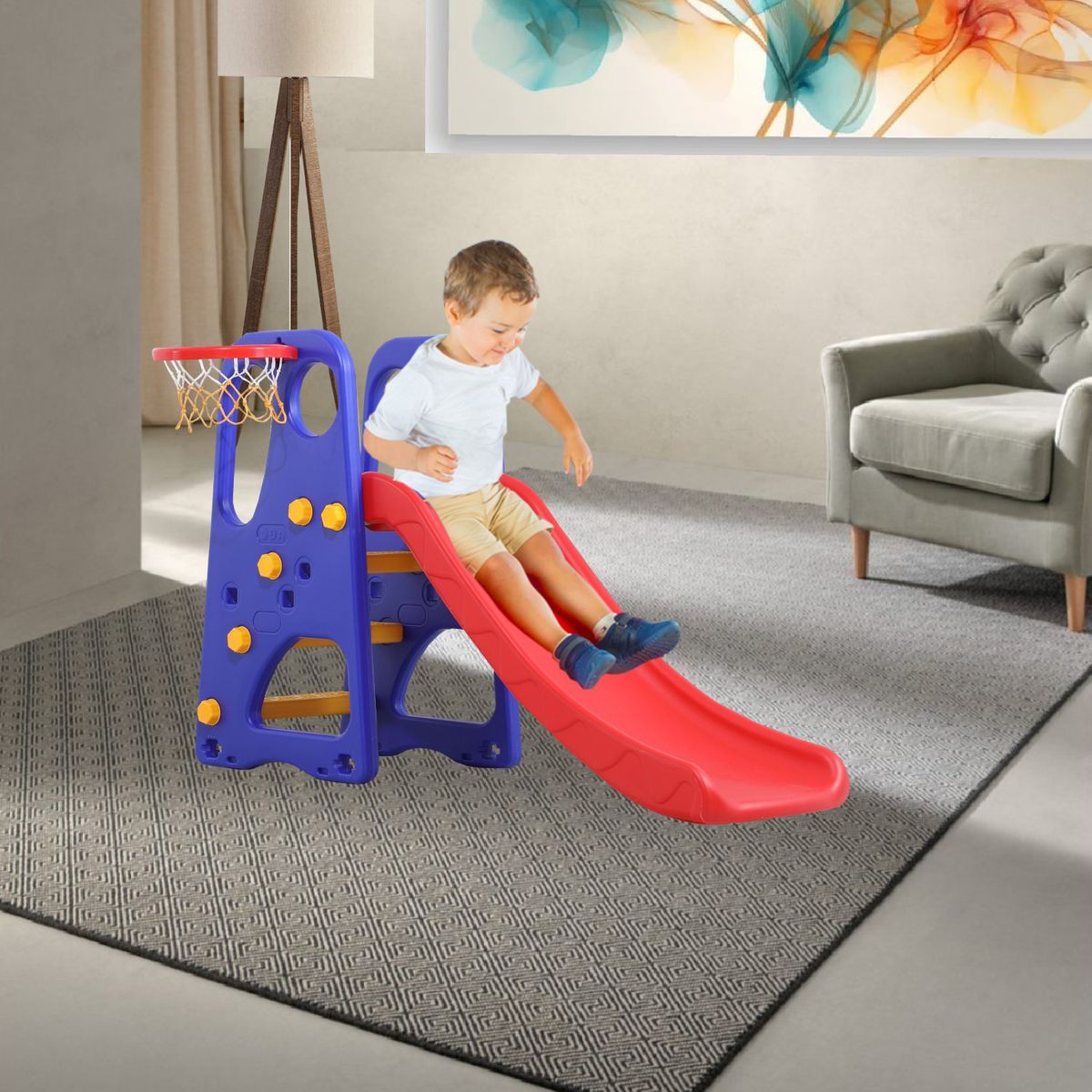 KIDSCOOL - Resbalín Basquet 40x98x160 cm Azul/rojo