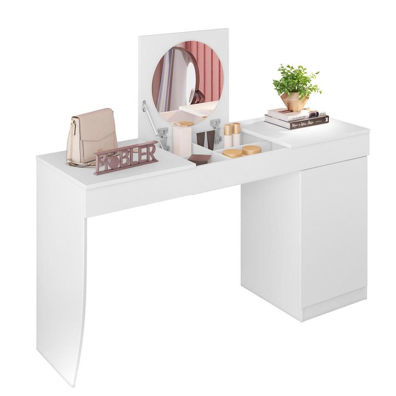 VEKKAHOME - Tocador 1 Puerta Fora 136x75x45 cm Blanco