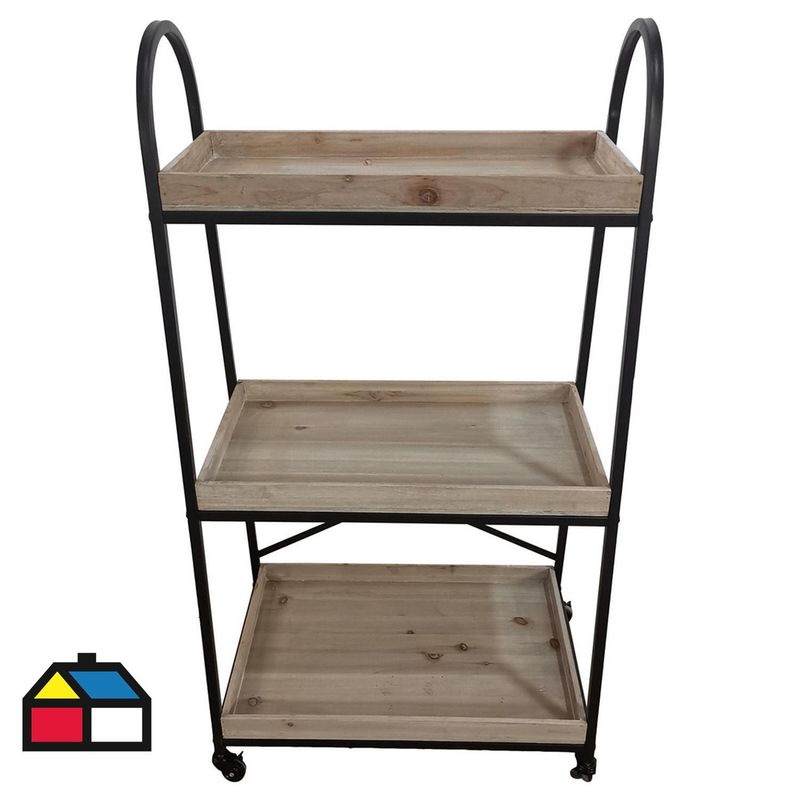 VEKKAHOME - Estante Tolstoi Madera 3 Nivel(es) 62x116x40 cm Café/Negro