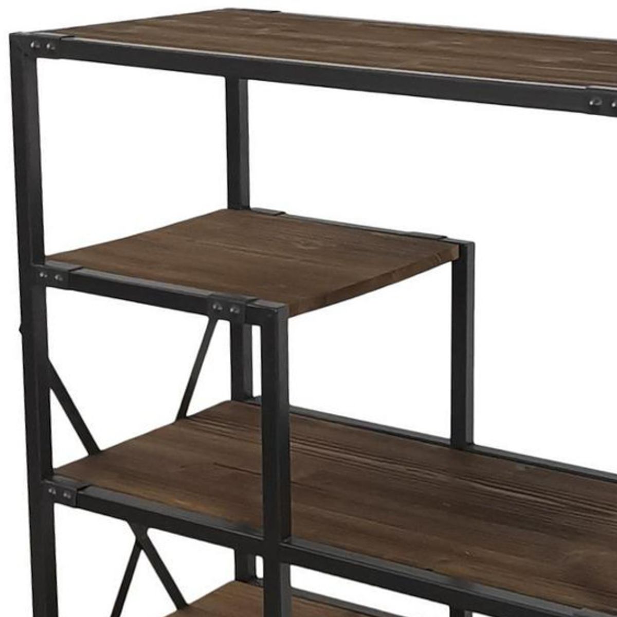 VEKKAHOME - Estante Capote Madera 6 Nivel(es) 70x135x35 cm Café/Negro