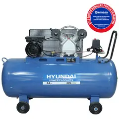HYUNDAI - Compresor de Aire 3 HP 200 Litros 78HYAC200