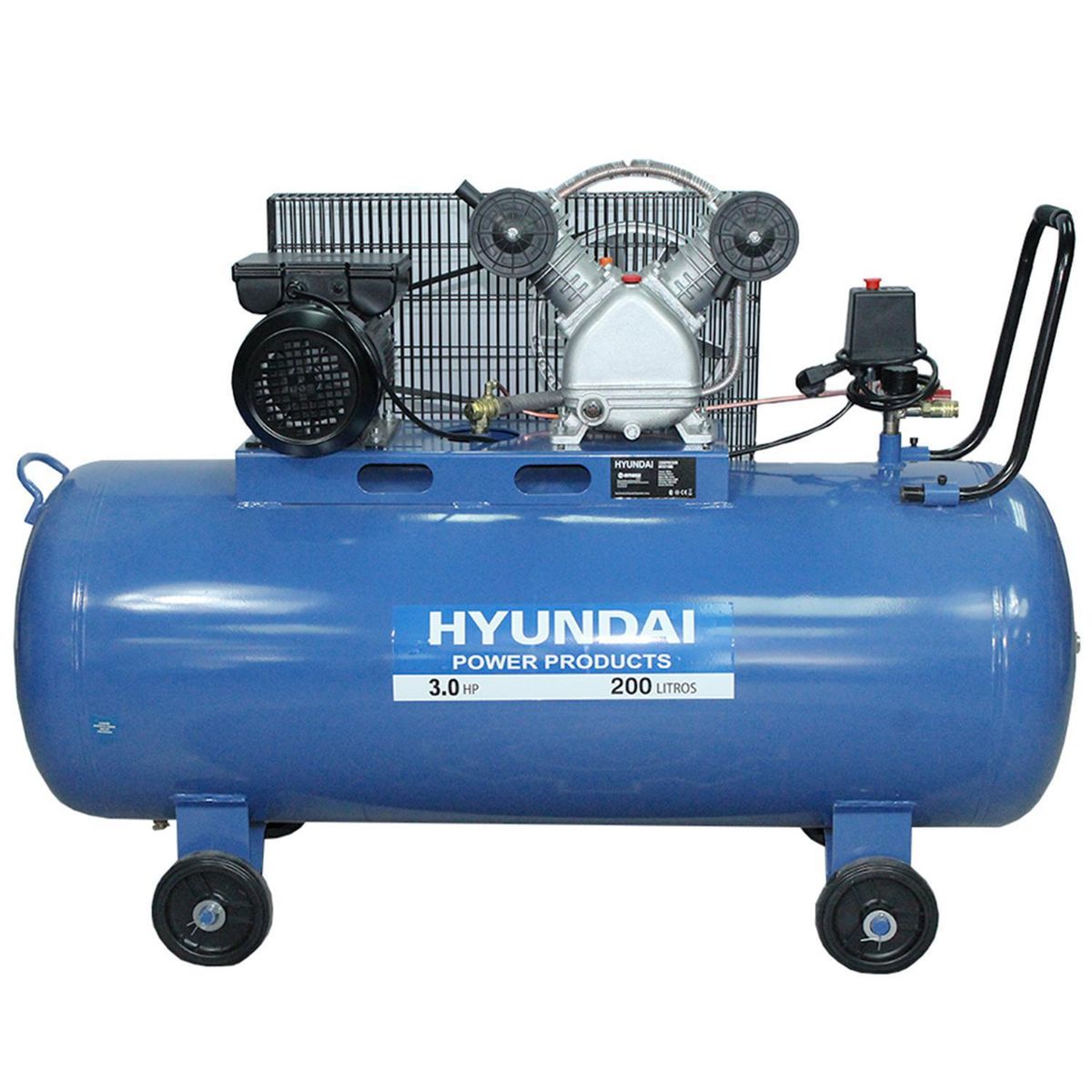 HYUNDAI - Compresor de Aire 3 HP 200 Litros 78HYAC200