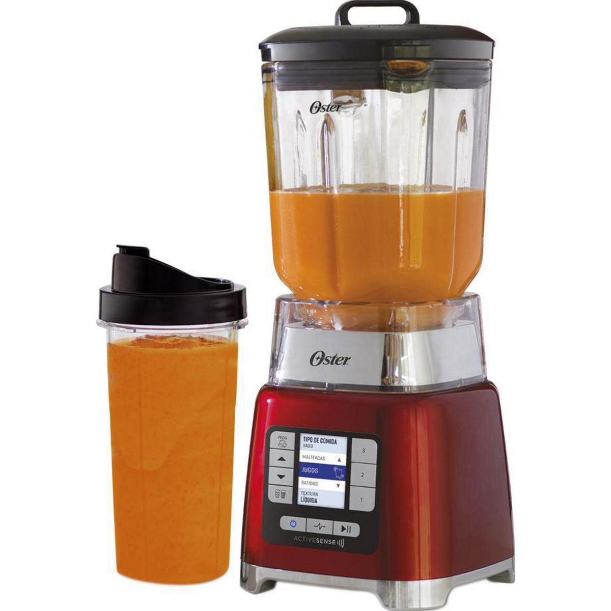 OSTER - Licuadora Active Sense 2 Litros Rojo Candy Apple BLSTTDGRBG