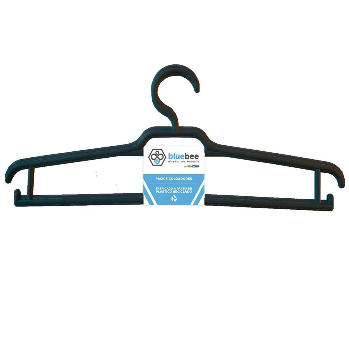 REHECHO - Set 6 colgadores de plástico reciclado