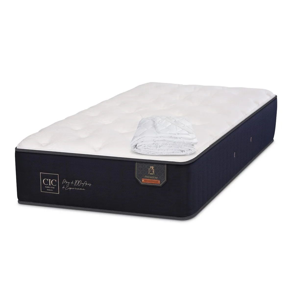 CIC - Colchón premium 1 plaza + cubrecolchón