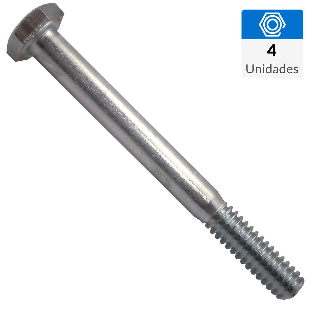 FIXSER - Perno Hexagonal G2 1/4" x 2 1/2" zincado bronce 4 unidades
